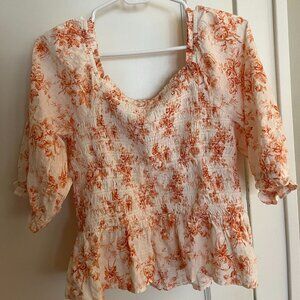 LOFT floral smock top/blouse